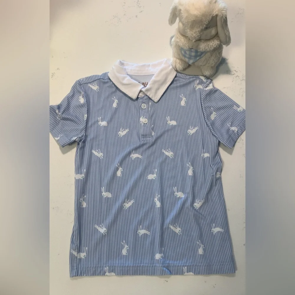 Little Sleepies Easter Bunny Polo Size 5 Matching Sibling - Picture 1 of 4